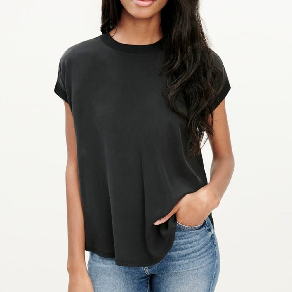Splendid Silk + Jersey Tee